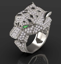 anillo pendientes joyería diamantes diamante oro plata joya pantera panter panthera león Tigre 3d print model - Mito3D
