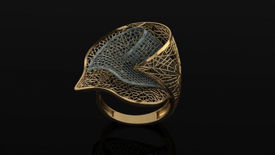 bague 3d impression modèle in anneaux 3dexport or woman ring fashion gamstone diamant widding rino goujat 3d print model - Mito3D