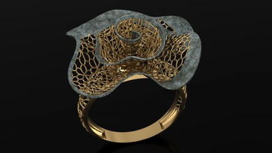 squillare oro woman ring fashion gamstone diamante widding rino cad 3d print model - Mito3D