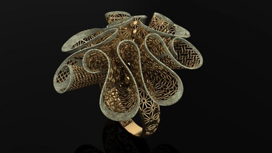 yüzük altın woman ring fashion gamstone elmas Widding rino cad 3d print model - Mito3D