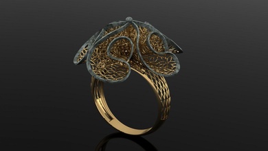 bague or woman ring fashion gamstone diamant widding Rino goujat 3d print model - Mito3D