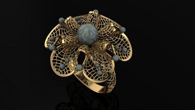 yüzük altın woman ring fashion gamstone elmas Widding rino cad yazdırılabilir 3d print model - Mito3D