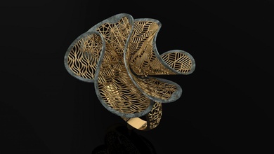 squillare oro woman ring fashion gamstone diamante widding rino cad stampabile 3d print model - Mito3D