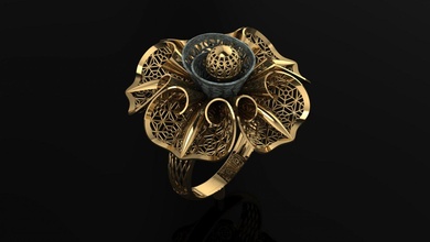 yüzük altın woman ring fashion gamstone elmas Widding rino cad yazdırılabilir 3d print model - Mito3D