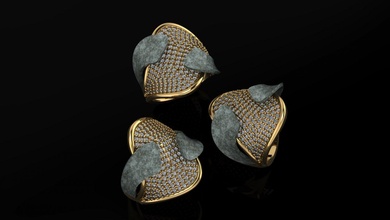 anillo 3d impresión modelo in anillos 3dexport oro 3dm joyería talla woman ring fashion piedra preciosa diamante widding rino canalla 3d print model - Mito3D