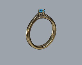 ring1diamond 3d impressão modelo in argolas 3dexport anel coração ouro joalheria 3d print model - Mito3D