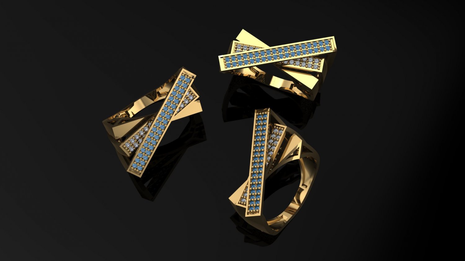 squillare 3d stampa modello in anelli 3dexport oro 3dm gioielleria woman ring fashion gamstone diamante widding rino cad 3D print model - Mito3D