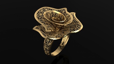 Ring Gold Schmuck Direkte Gießen 3dm woman ring fashion Spielstein Diamant widding Rino cad 3d print model - Mito3D