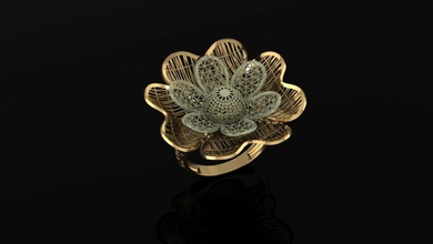 bague or 3dm bijoux stl woman ring fashion gamstone diamant widding Rino goujat 3d print model - Mito3D