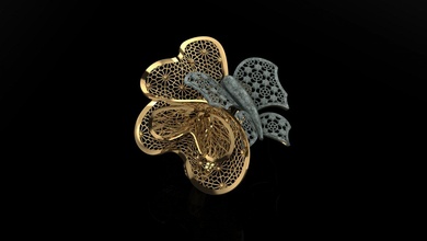 anel 3dm jóias ouro prata woman ring fashion pedra jogo diamante alargamento Rino cafajeste 3d print model - Mito3D