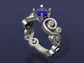 ring 3d Schmuck bedruckbar ist Modell gold Silber diamond gem Runde 3d print model - Mito3D