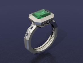 ring 3d Schmuck bedruckbar ist Modell gem gold diamond Silber 3d print model - Mito3D