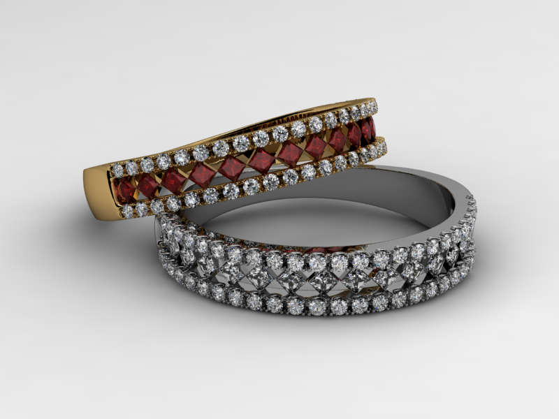 ring wedding stones 3D print model - Mito3D