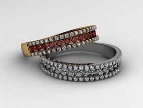 ring wedding stones 3d print model - Mito3D