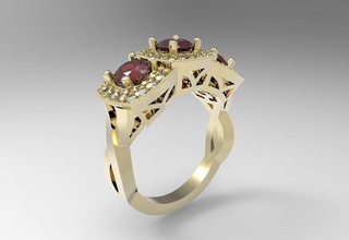 de l'anneau 3d bijoux imprimable modèle or d'argent le diamant la ronde gem joyau l'engagement cire fraisage l'impression d'origine 3d print model - Mito3D