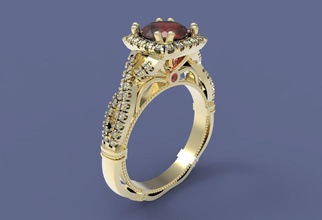 de l'anneau 3d bijoux imprimable modèle or d'argent le diamant gem l'engagement d'origine exclusif l'impression la cire 3d print model - Mito3D