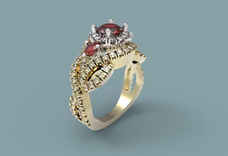 de l'anneau 3d bijoux imprimable modèle or d'argent le diamant gem l'engagement joyau la cire l'impression mode d'origine exclusif 3d print model - Mito3D