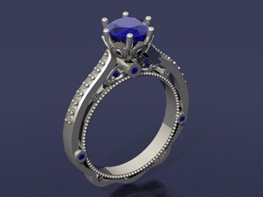 anillo compromiso 3d la joyería cuarzos imprimible modelo de oro plata el diamante gem piedra ronda original exclusivo joya 3d print model - Mito3D