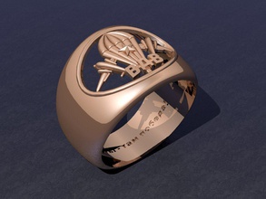 ring 3d jewelry jewellry printable model gold silver vdv kolco voenne voadushniye voyeska rossii 3d print model - Mito3D