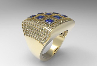 ring 3d Schmuck bedruckbar ist Modell gold Silber diamond gem Runde Prinzessin Wachs drucken original 3d print model - Mito3D