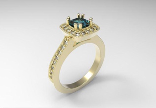 ring 3d Schmuck bedruckbar ist Modell gold Silber gem diamond engagement Juwel Wachs 3d print model - Mito3D