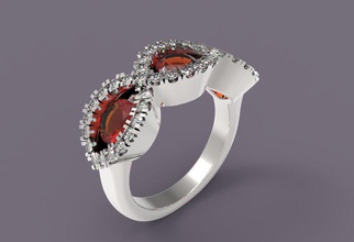 ring stone 3d jewelry jewellry printable model gold silver diamond gem 3d print model - Mito3D