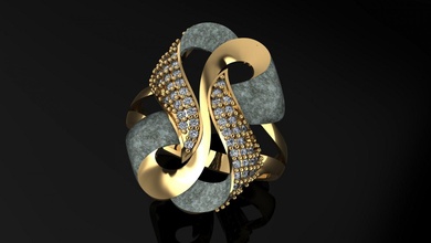 ring 3d print model in rings 3dexport gold woman-ring fashion-ring gamstone diamond widding rino cad 3d print model - Mito3D