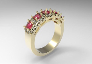 anello 3d gioielli i stampabile modello oro argento diamante gemma di fidanzamento gioiello la cera 3d print model - Mito3D