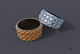 squillare 3d stampa modello in anelli 3dexport cnc oro argento gioiello gioielleria 3d print model - Mito3D