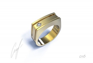 anillo 3d impresión modelo in anillos 3dexport oro diamante sello stl 3d print model - Mito3D