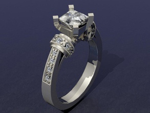 ring 3d Schmuck bedruckbar ist Modell gold Silber diamond gem engagement Juwel 3d print model - Mito3D