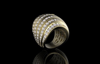 de l'anneau grisogono degrisogono la marque or le diamant bijoux les anneaux 3d print model - Mito3D