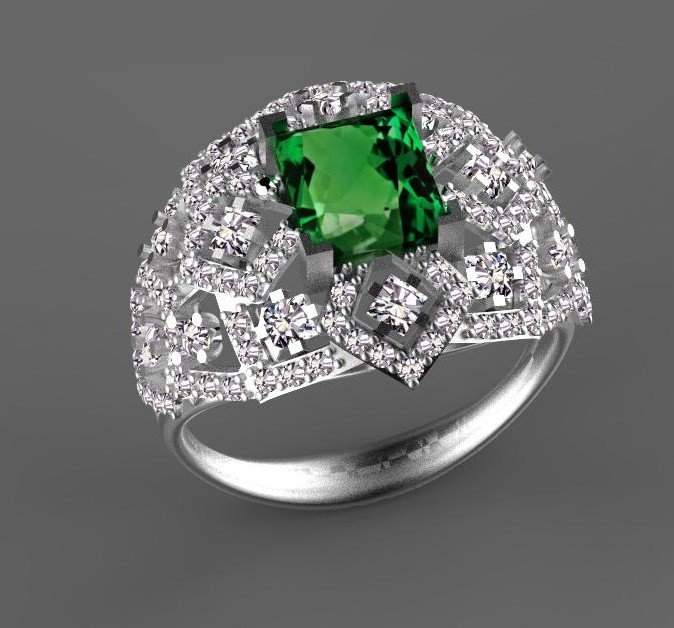 ring Schmuck Saphir Stein Citrin emerald diamond Luxus gold super Schönheit weiblich Frau Ringe 3D print model - Mito3D