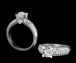 anillo compromiso de la boda el diamante propuesta los recién casados joyería plata oro matrimonio imprimible 3d print model - Mito3D