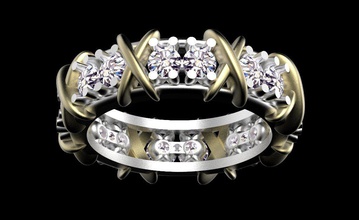 ring bailliants gold jewelry silver platinum diamonds rings tiffany female 3d print model - Mito3D