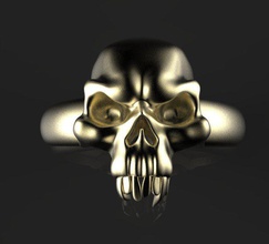 anillo 3d impresión modelo in anillos 3dexport cráneo oro plata esqueleto mandíbula cabeza esquelético joyería joya 3d print model - Mito3D