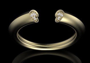 ring Schmuck weiblich Diamanten diamond gold Silber Ohrringe Herz Liebe engagement Hochzeit Ringe 3d print model - Mito3D