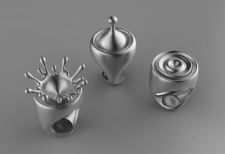 ring drop spray water splash jewelery design jewelry rings 3d print model - Mito3D