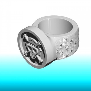ring - onepiece - luffy flag - gomu gomu mi  rings onepieceanime ring luffy anime onepiece  3d print model - Mito3D