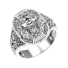 ring 001 lion 3d animal biker gift gold gothic jewel jewellery jewelry leo lev man mens platinum sculp silver stl 3d print model - Mito3D