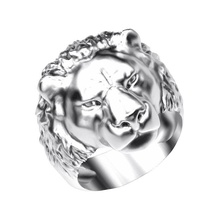anello 002 leone 3d animale biker regalo oro gotico gioiello gioielli leo bulgaro uomo mens disco di platino sculp argento stl 3d print model - Mito3D
