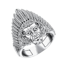 ring 007 injun 3d biker exclusive face gift gold gothic indian jewel jewellery jewelry man mens platinum redskin silver stl 3d print model - Mito3D