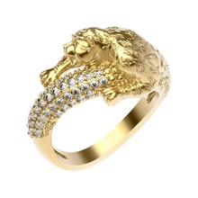 ring 012 panther 3d drucken modell ringe 3dexport tier katze puma diamant exklusiv geschenk gold juwel schmuck damen pantera silber stl frau 3d print model - Mito3D
