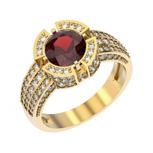 bague 014 de pierres précieuses 3d la conception le diamant mode gem cadeau or joyau bijoux dames moderne platine l'anneau ronde d'argent stl femme womens 3d print model - Mito3D
