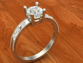 bague 01 ring gold argent diamant 3d print model - Mito3D