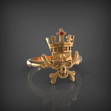 ring 02 rings wedding engagement pirate pirates skull skulls bone bones jewelry jewellery 3d print model - Mito3D