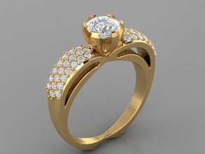 ring 03 heart fold beautiful uniq woman jewelry 3d print model - Mito3D