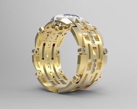ring 08 stl 3dm drucken gold Silber cnc prototyping bedruckbar ist Schmuck gem 3d print model - Mito3D