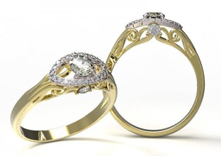 ring 101-2 3d print model in rings 3dexport engagement ruby sapphire emerald diamond jewelry design brilliant setting gem 3d print model - Mito3D
