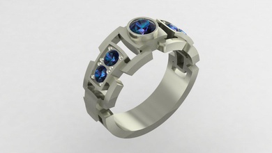 anello di 10 gioielli diamante bellezza gioiello argento oro accessorio anelli moda abbigliamento fidanzamento gemma lusso stampabile disco platino brillante 3d print model - Mito3D